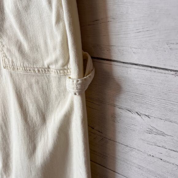 American Eagle Jeans Womens Size 12 Ivory Stretch Super High-Rise Baggy Wide Leg - Picture 10 of 16